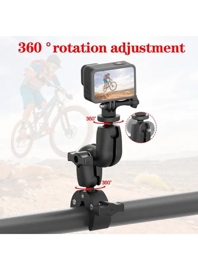 حامل قابل للتعديل أسود 360 درجة لمقبض الدراجة لـ Insta360 وكاميرات الرياضة - Image 3
